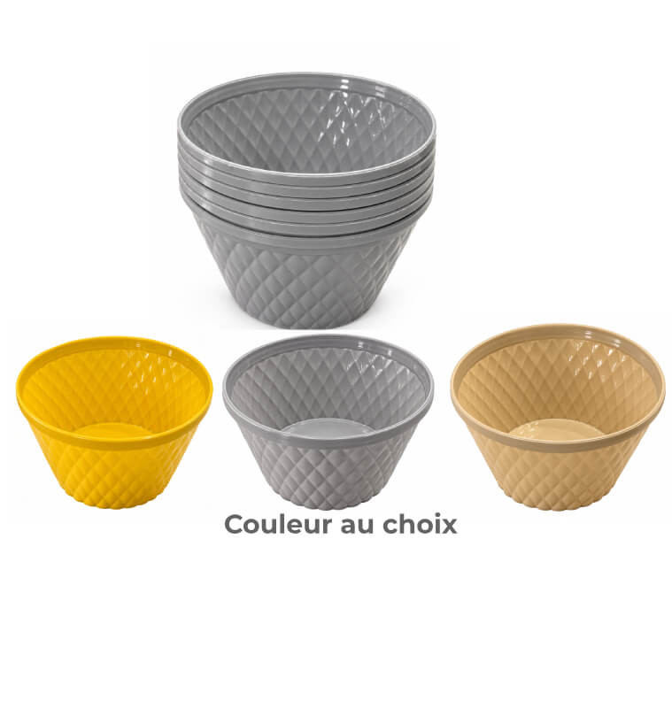 Bol en PP coloré - Lot de 6 | Vaisselle en mélamine & plastique | 1 700 CFA , dakar, Sénégal