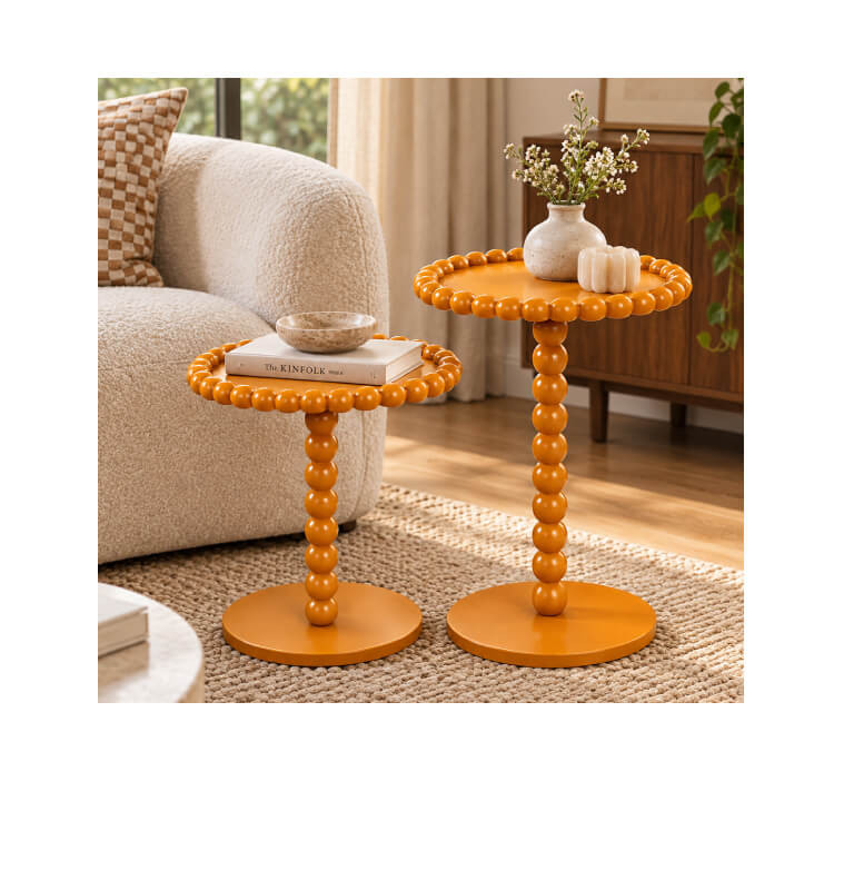 Table d’appoint ronde en MDF jaune moutarde, D37,5 x 55,5 cm | Poufs, tabourets & tables , Dakar, Sénégal
