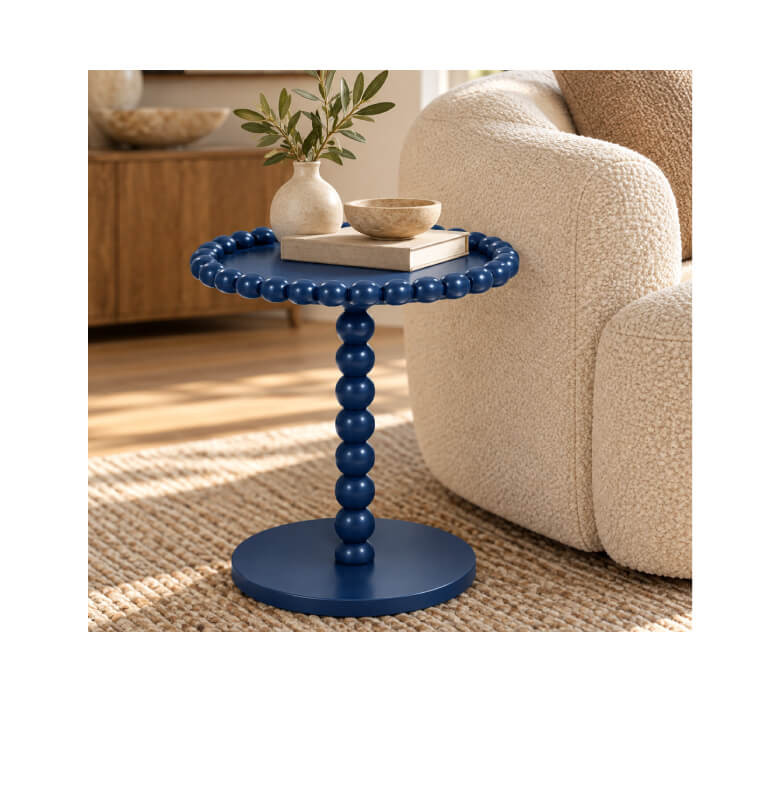 Table d’appoint ronde en MDF bleu, D37,5 x 43 cm | Poufs, tabourets & tables , Dakar, Sénégal