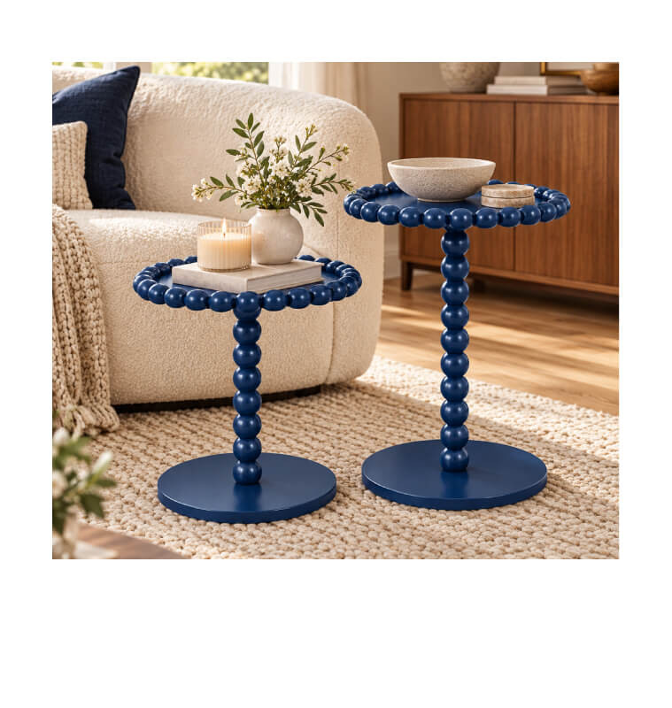Table d’appoint ronde en MDF bleu, D37,5 x 43 cm | Poufs, tabourets & tables , Dakar, Sénégal