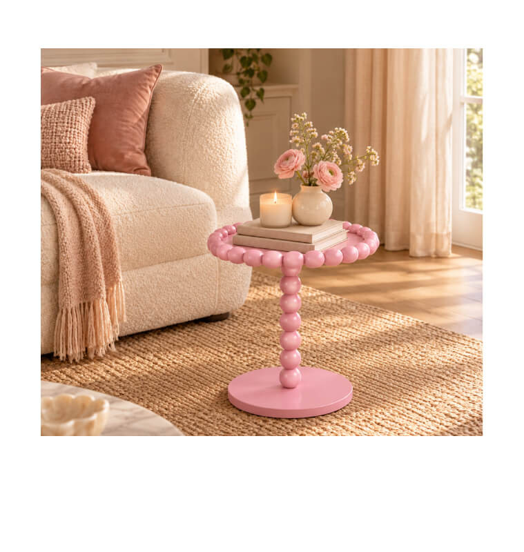 Table d’appoint ronde en MDF rose, D37,5 x 43 cm | Poufs, tabourets & tables , Dakar, Sénégal