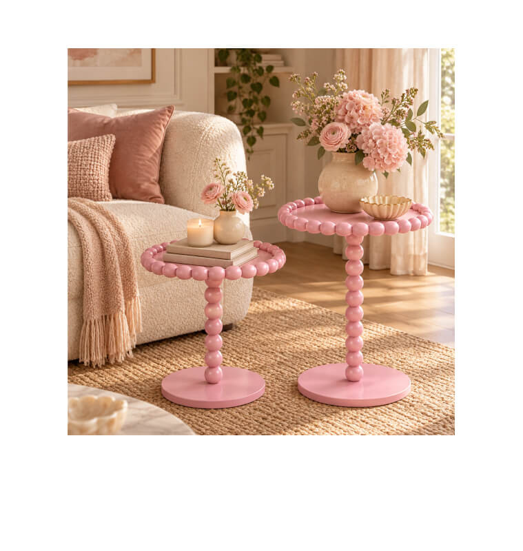 Table d’appoint ronde en MDF rose, D37,5 x 43 cm | Poufs, tabourets & tables , Dakar, Sénégal