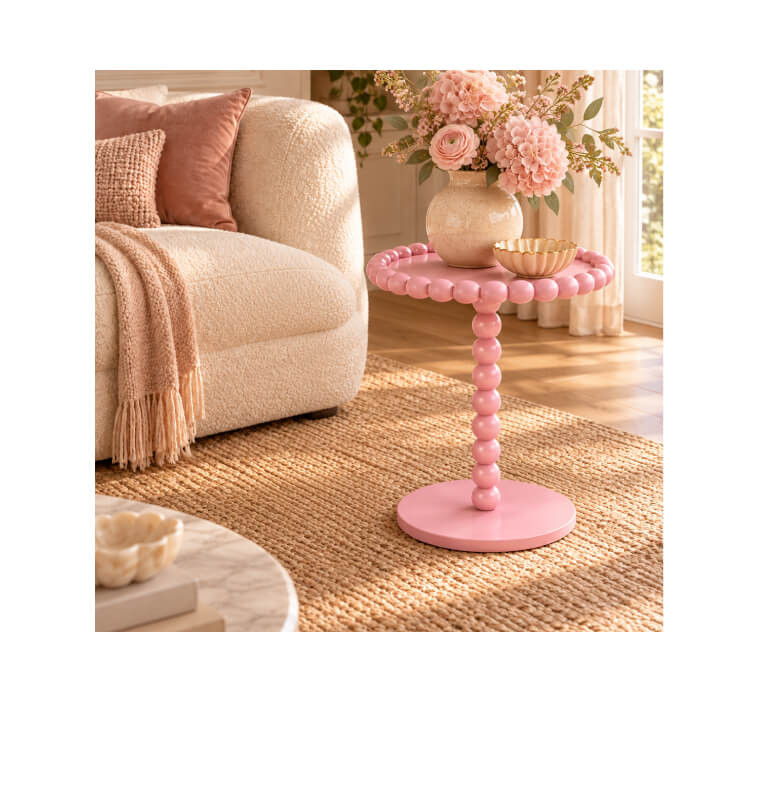 Table d’appoint ronde en MDF rose, D37,5 x 55,5 cm | Poufs, tabourets & tables , Dakar, Sénégal