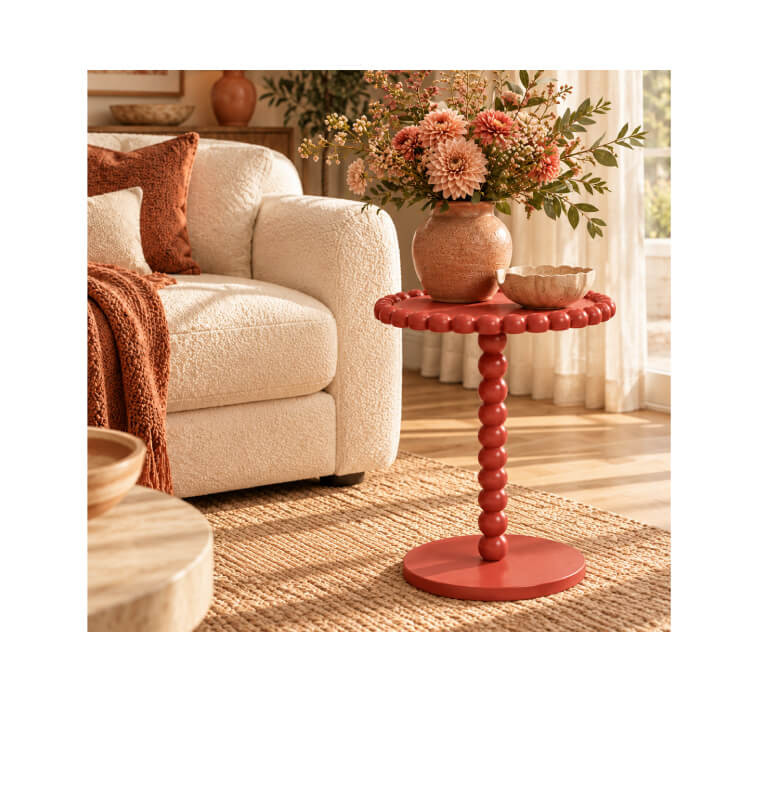 Table d’appoint ronde en MDF terracotta, D37,5 x 55,5 cm | Poufs, tabourets & tables , Dakar, Sénégal