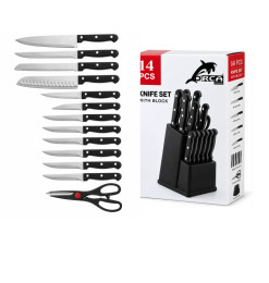 Bloc de couteaux avec manches en PVC noir - 14 Pcs | Ustensiles de cuisine | 15 600 CFA , dakar, Sénégal