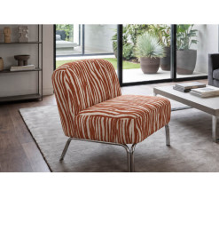 Fauteuil en tissu blanc et terracotta 65 x 77 x 69 cm | 180 000 CFA | à Dakar