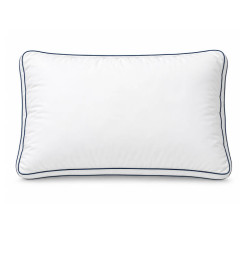 Oreiller rectangle 50 x 70 cm en polyester blanc avec double passepoil bleu | Linge de lit , Dakar, Sénégal