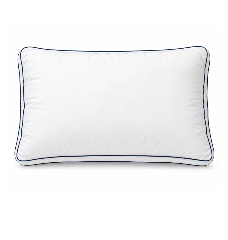 Oreiller rectangle 50 x 70 cm en polyester blanc avec double passepoil bleu | Linge de lit , Dakar, Sénégal