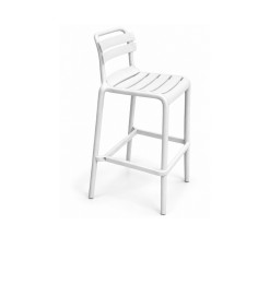 Chaise de bar en polypropylène blanc anti-UV, 48,5 x 50,5 x 104,5 cm