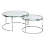 Tables basses gigognes Kneo en verre trempé et inox argenté - lot de 2 | 134 500 CFA | à Dakar