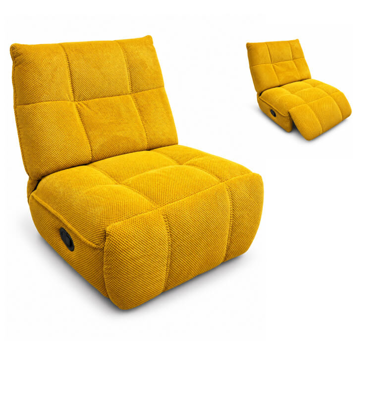 Fauteuil pivotant manuel en tissu jaune moutarde, 85 x 100 x 95 cm | 346 000 CFA | à Dakar