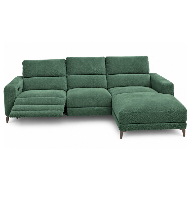 Canapé d'angle en tissu vert émeraude avec 1 place électrique, 269 x 164 x 99 cm | 998 000 CFA | à Dakar