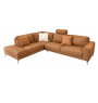 Canapé d'angle en cuir et PVC marron, 264 x 207 x 80 cm | 1 465 000 CFA | à Dakar