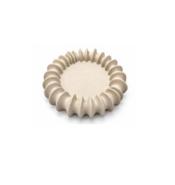 Centre de table rond en céramique beige, 30 x 30 x 9 cm