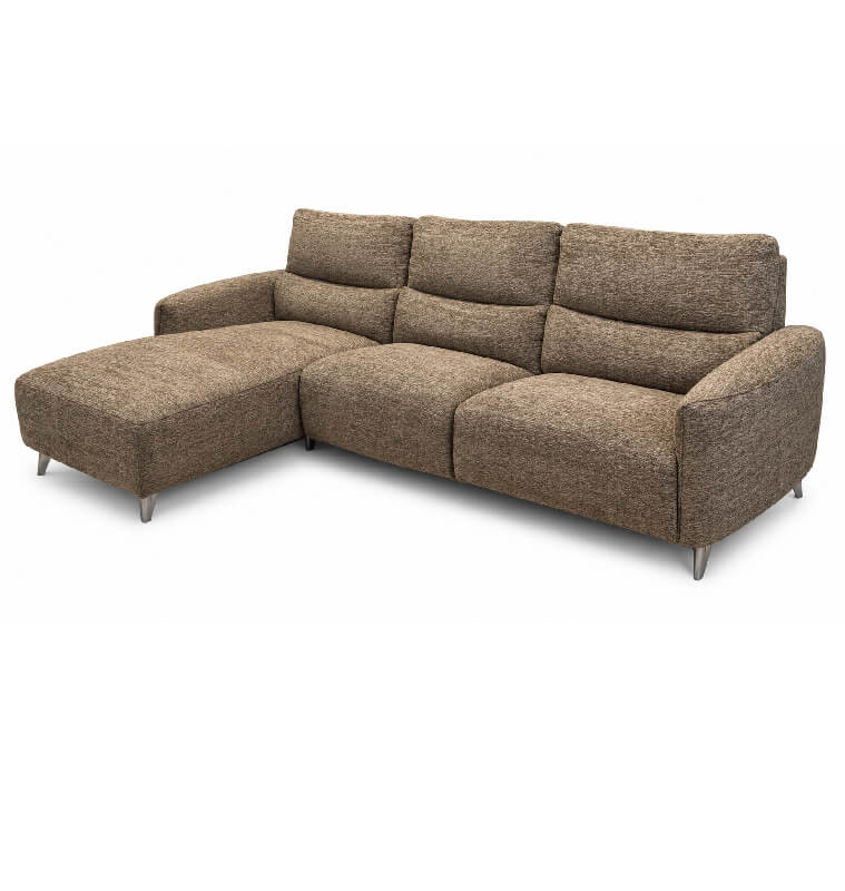 Canapé d'angle en tissu taupe foncé avec 1 place électrique, 272 x 165 x 98 cm | 998 000 CFA | à Dakar