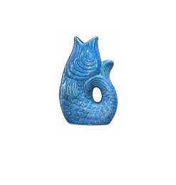 Vase déco poisson en céramique bleu brillant, 13 x 9 x 20 cm | Vases déco , Dakar, Sénégal