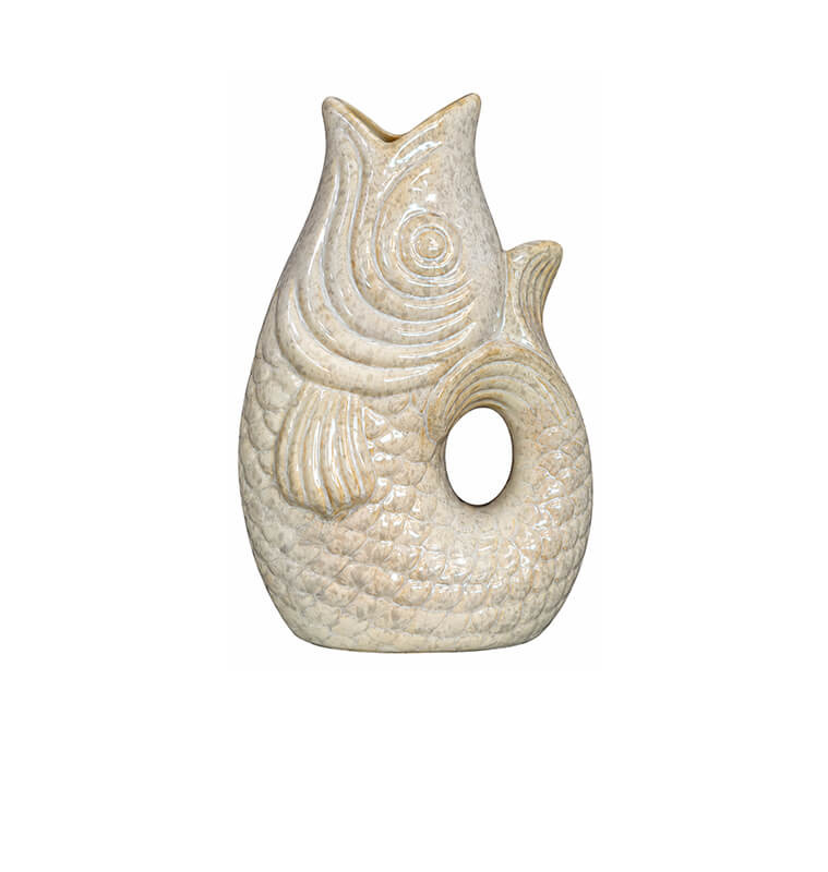 Vase déco poisson en céramique beige brillant, 20 x 14 x 30 cm | Vases déco , Dakar, Sénégal