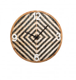 Horloge bois tressage