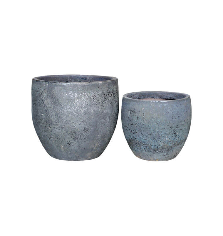 Pot En Ceramique Gris Lot De 2