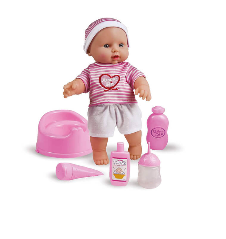 Poupon Qui Fait Pipi Avec Des Accessoires Rose