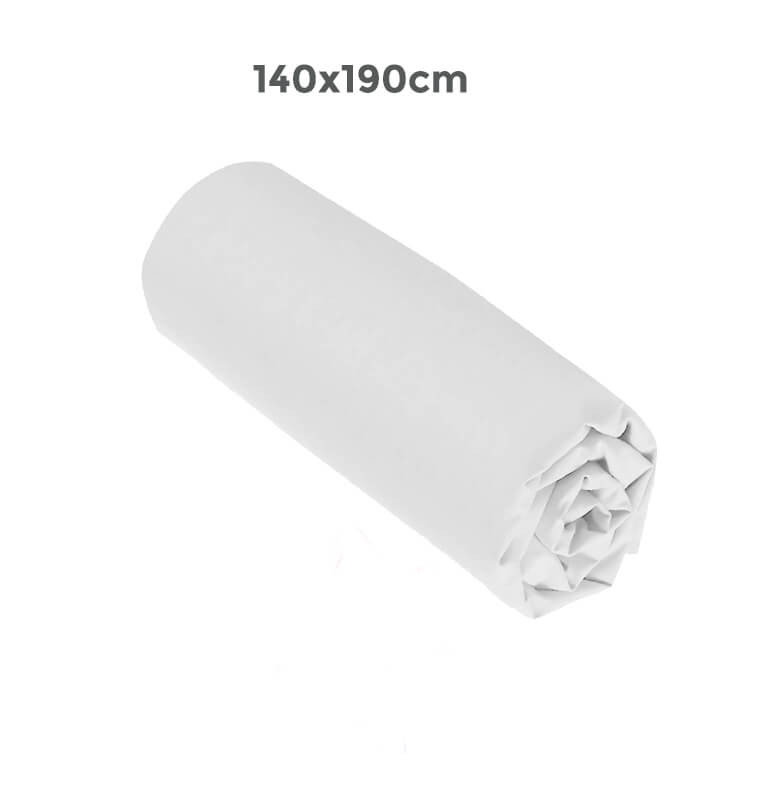 Drap housse blanc 140x190 cm 100% coton