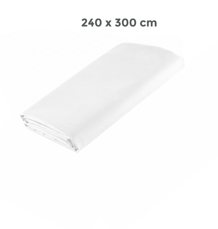Drap plat blanc 240x300 cm 100% coton