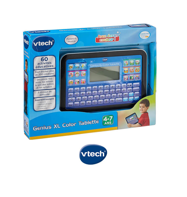 Tablette éducative Genius XL color noir Vtech – De 4 à 7 ans