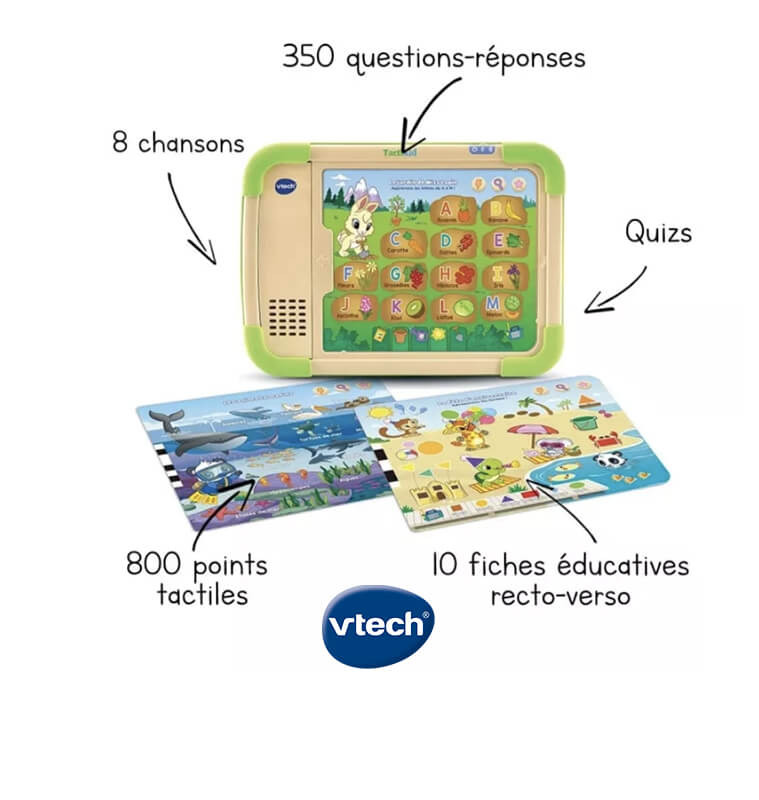 Tablette éducative en bois VTECH Tactikid - Jouet FSC® pour enfant