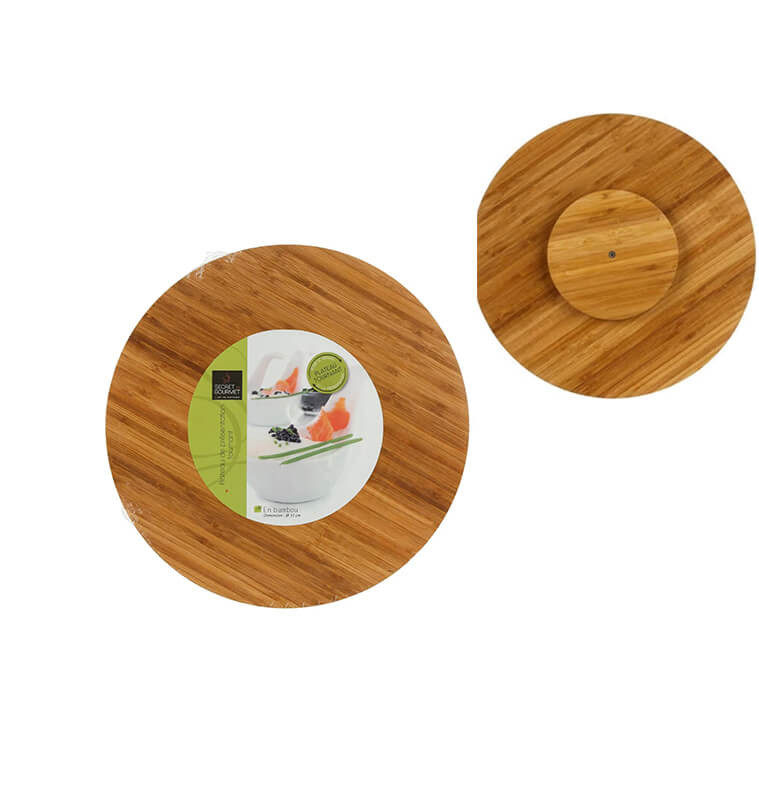 SECRET DE GOURMET Plateau Tournant Bambou 35cm Naturel pas cher