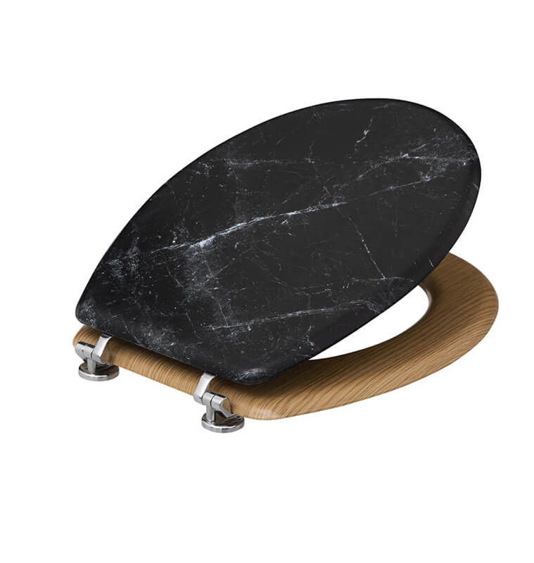 Abattant WC standard en bois noir effet marbre Orca Senegal