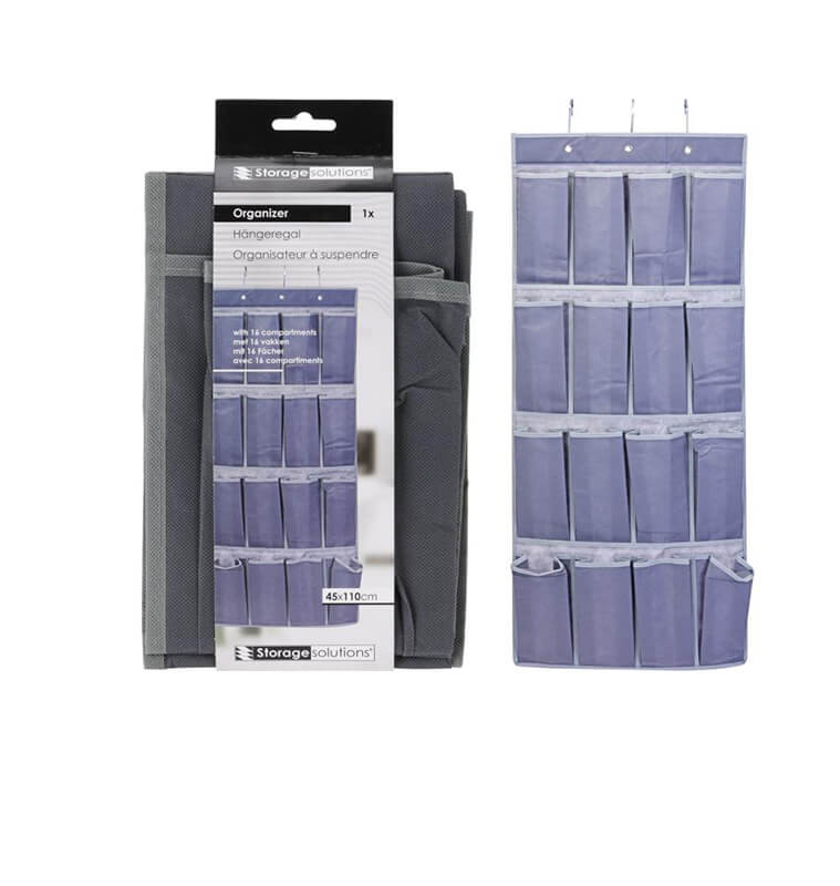 Coastal Rose Organiseur De Rangement à Chaussures à Suspendre, 15 Sections Pour Placard Et étagères De Rangement, Noir