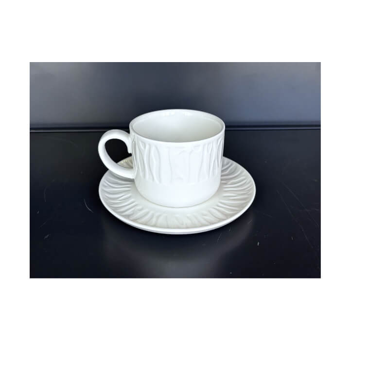 DeLonghi - Lot de 2 tasses à cappuccino et soucoupes en porcelaine bla – L'Heureux